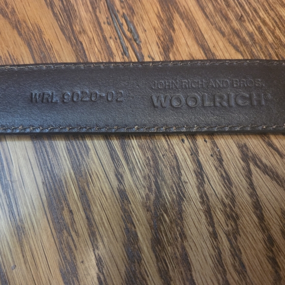 VINTAGE WOOLRICH Womens Beaded Brown Leather Brass Buckle Small - Picture 9 of 11